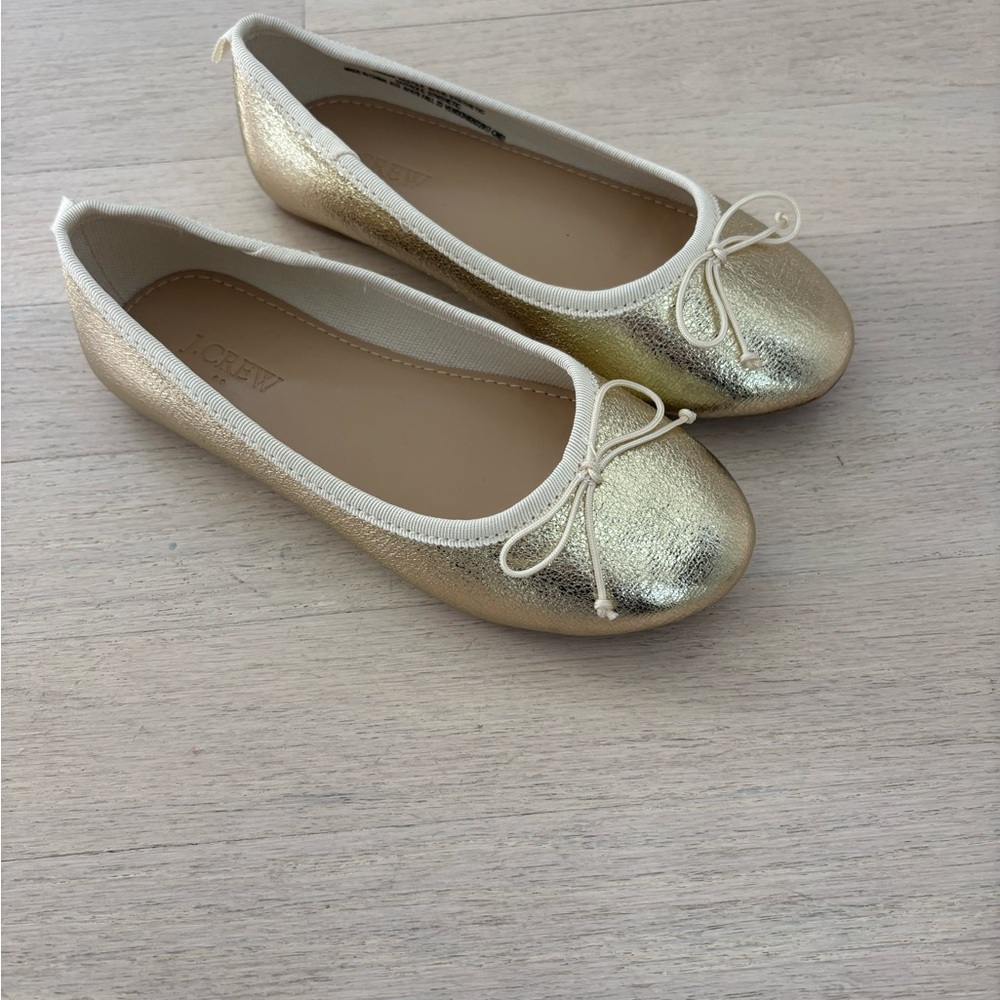 J.Crew Gold Ballet Flats girls brand new